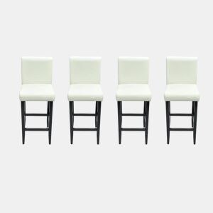 vidaXL Bancos de bar 4 pcs couro artificial branco