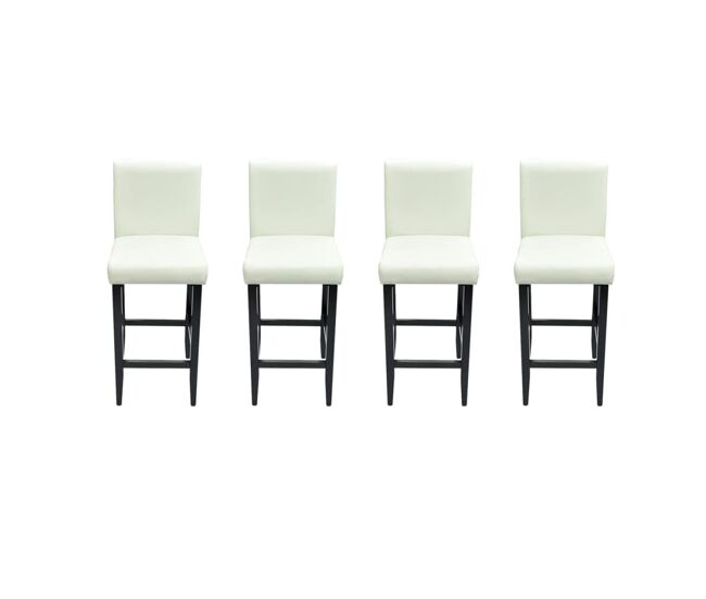Vidaxl taburetes de cocina 4 unidades cuero artificial blanco