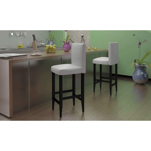 vidaXL Bancos de bar 4 pcs couro artificial branco
