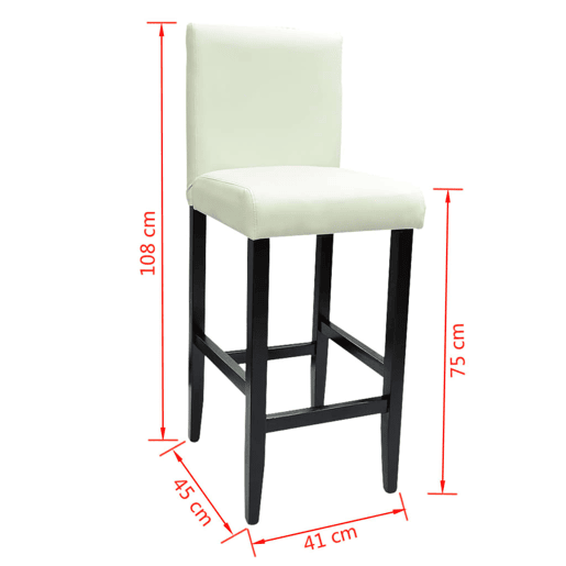 vidaXL Bancos de bar 4 pcs couro artificial branco