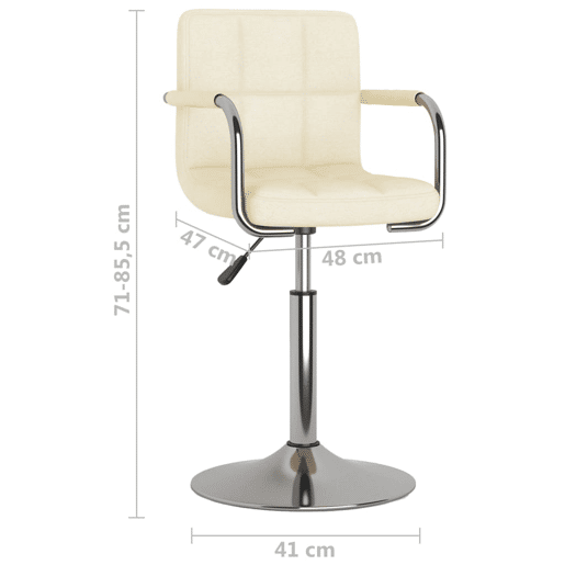 vidaXL Banco de bar tecido cor creme vidaXL Banco de bar tecido cor creme
