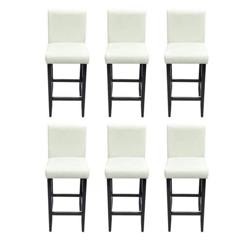 vidaXL Bancos de bar 6 pcs couro artificial branco