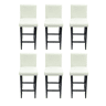 vidaXL Bancos de bar 6 pcs couro artificial branco