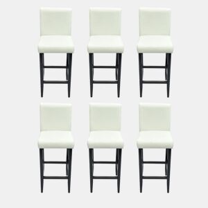 vidaXL Bancos de bar 6 pcs couro artificial branco