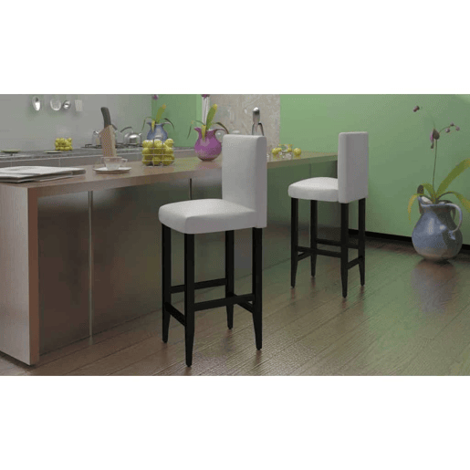 vidaXL Bancos de bar 6 pcs couro artificial branco