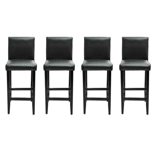 vidaXL Bancos de bar 4 pcs couro artificial preto vidaXL Bancos de bar 4 pcs couro artificial preto