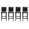 vidaXL Bancos de bar 4 pcs couro artificial preto
