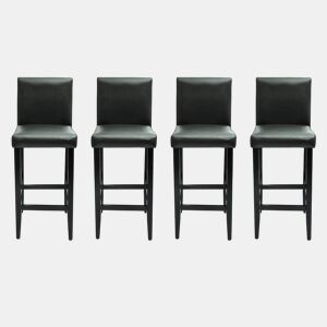 vidaXL Bancos de bar 4 pcs couro artificial preto