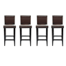 vidaXL Bancos de bar 4 pcs couro artificial castanho-escuro