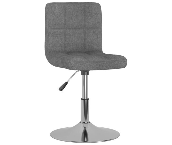 Vidaxl taburete de cocina giratorio de tela gris claro