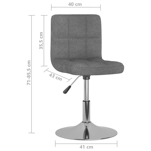vidaXL Banco de bar giratório tecido cinzento-claro vidaXL Banco de bar giratório tecido cinzento-claro