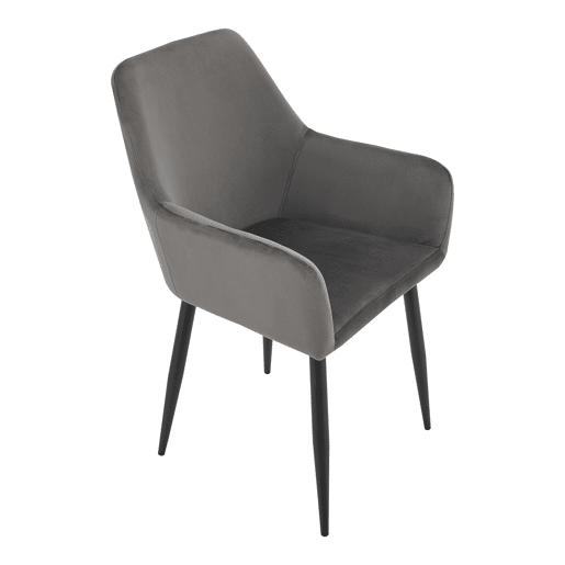 Conjunto de 4 cadeiras de jantar Hollola veludo e aço 86x57x56 cm - Cinzento escuro en.casa