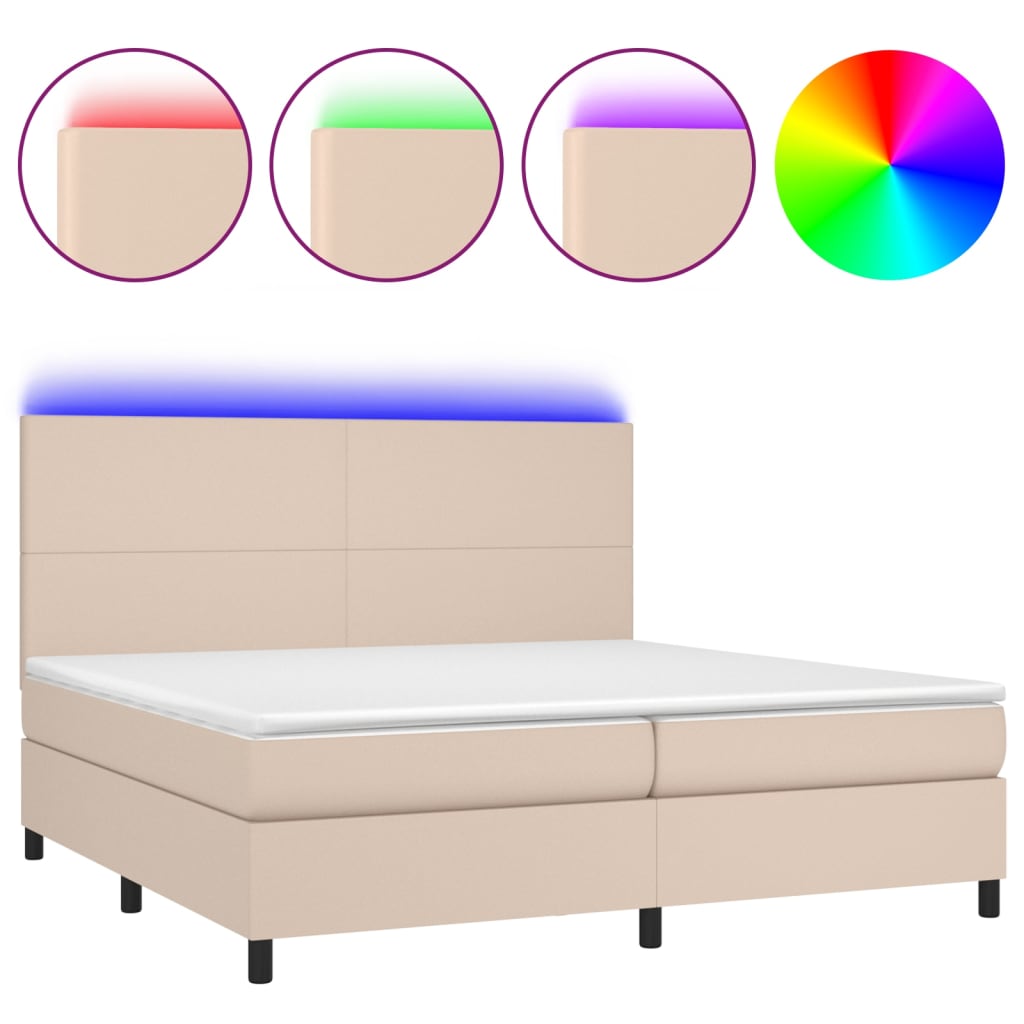 Cama box spring 200x200 Marrón