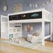 Cama alta infantil de madera maciza Cama alta infantil de madera maciza Blanco