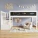Cama alta infantil de madera maciza Cama alta infantil de madera maciza Blanco