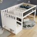 Cama alta infantil de madera maciza Cama alta infantil de madera maciza Blanco