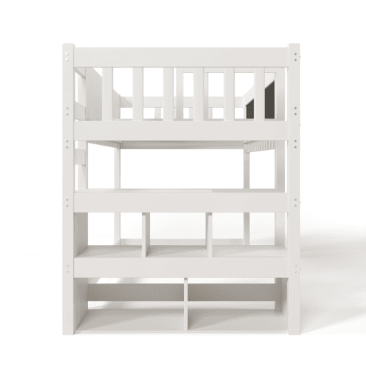 Cama de criança,cama alta de madeira maciça 90x200cm,branco