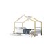 Cama cabaña infantil de madera de pino con 2 cajones Cama cabaña infantil de madera de pino con 2 cajones Blanco/ Madera