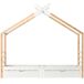 Cama cabaña infantil de madera de pino con 2 cajones Cama cabaña infantil de madera de pino con 2 cajones Blanco/ Madera