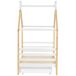 Cama cabaña infantil de madera de pino con 2 cajones Cama cabaña infantil de madera de pino con 2 cajones Blanco/ Madera