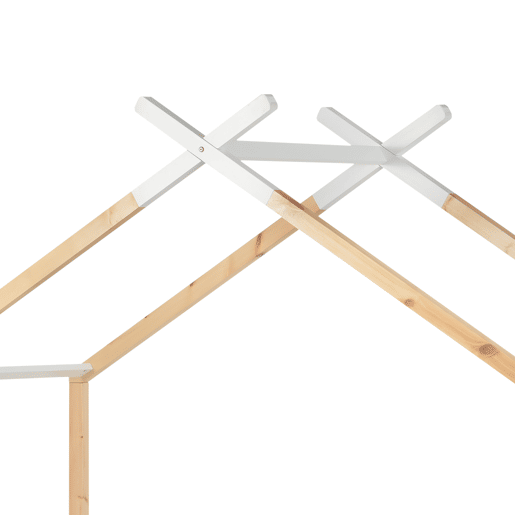 Cama de criança,cama-casa de madeira de pinho 90x200cm com 2 gavetas,branco+madeira