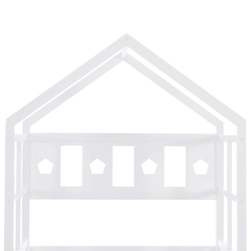 Cama de criança,cama alta,cama-casa de madeira de pinho 90x200cm com 1 gaveta,branco