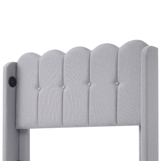 Cama juvenile,cama de solteiro de linho 90x200cm,cinzento