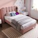 cama juvenil de terciopelo cama juvenil de terciopelo Rosa