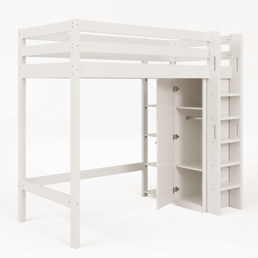Cama de criança,cama alta de panel de partículas 90x200cm,branco