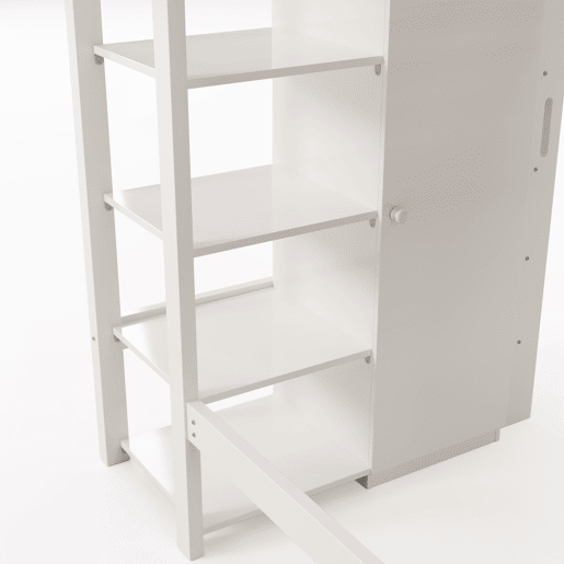 Cama de criança,cama alta de panel de partículas 90x200cm,branco
