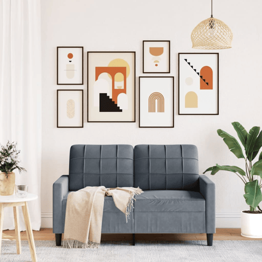 vidaXL Sofá de 2 lugares 120 cm veludo cinza-escuro
