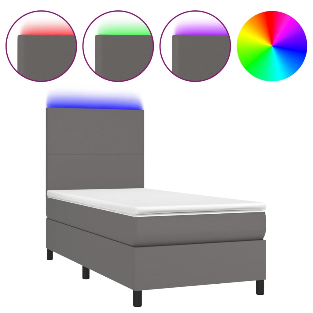 Cama box spring 80x200 Gris
