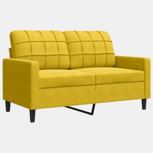 vidaXL Sofá de 2 lugares veludo 120 cm amarelo
