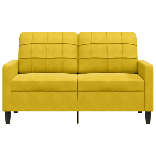 vidaXL Sofá de 2 lugares veludo 120 cm amarelo vidaXL Sofá de 2 lugares veludo 120 cm amarelo