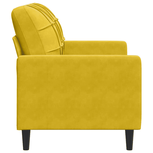 vidaXL Sofá de 2 lugares veludo 120 cm amarelo vidaXL Sofá de 2 lugares veludo 120 cm amarelo
