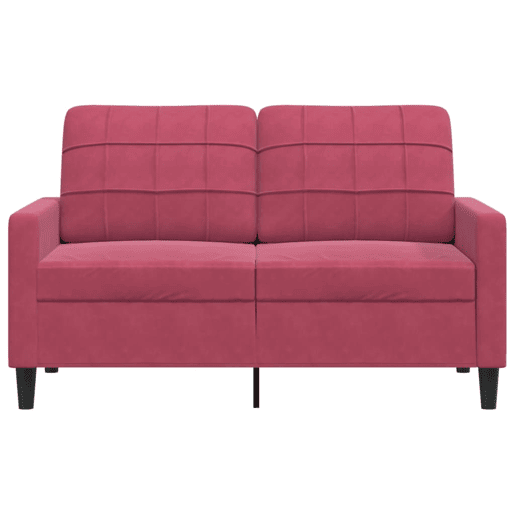 vidaXL Sofá de 2 lugares veludo 120 cm vermelho tinto vidaXL Sofá de 2 lugares veludo 120 cm vermelho tinto