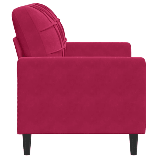 vidaXL Sofá de 2 lugares veludo 120 cm vermelho tinto vidaXL Sofá de 2 lugares veludo 120 cm vermelho tinto