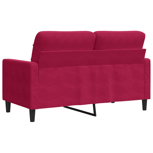 vidaXL Sofá de 2 lugares veludo 120 cm vermelho tinto vidaXL Sofá de 2 lugares veludo 120 cm vermelho tinto