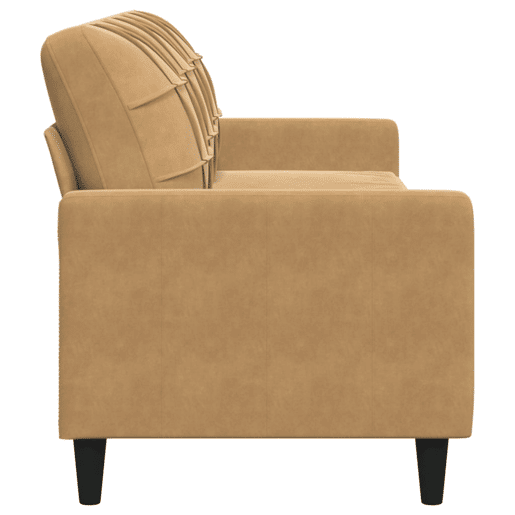 vidaXL Sofá de 3 lugares 210 cm veludo castanho