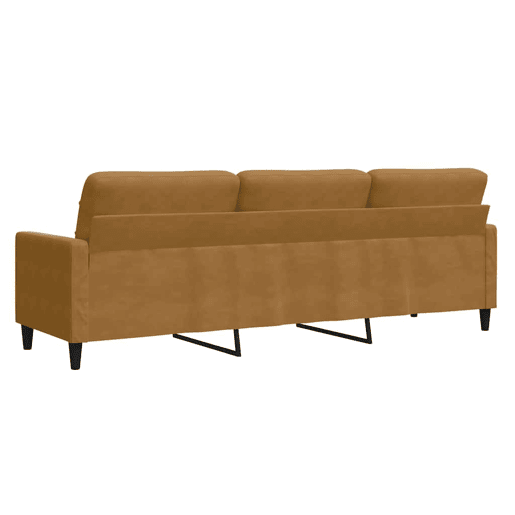 vidaXL Sofá de 3 lugares 210 cm veludo castanho