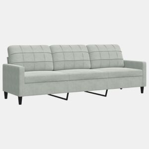 vidaXL Sofá de 3 lugares 210 cm veludo cinza-claro