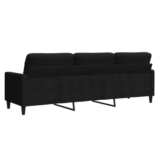 vidaXL Sofá de 3 lugares 210 cm veludo preto