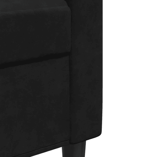 vidaXL Sofá de 3 lugares 210 cm veludo preto