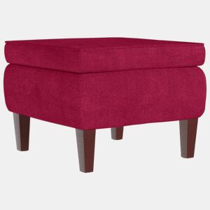 vidaXL Banco com pernas de madeira veludo vermelho tinto