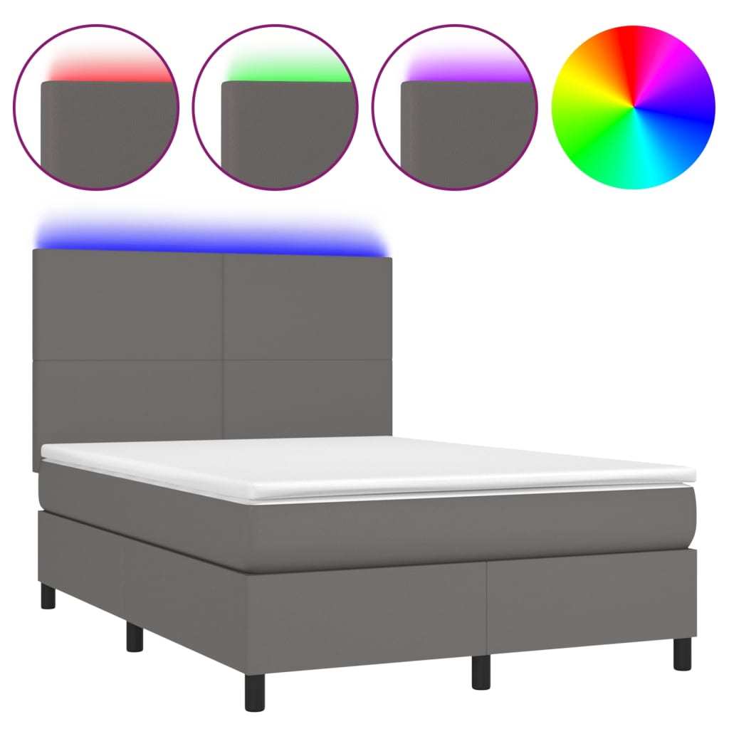 Cama box spring 140x200 Gris