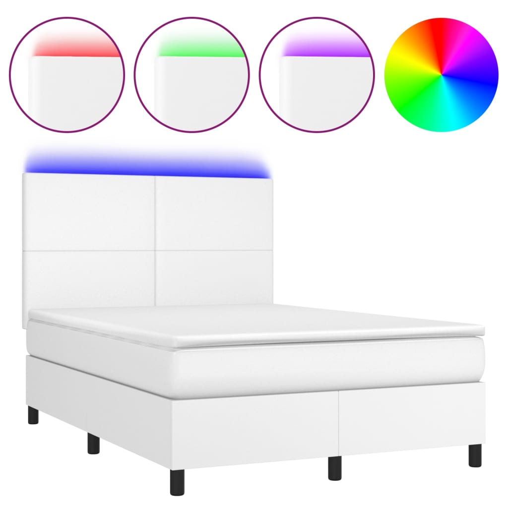 Cama box spring 140x200 Blanco