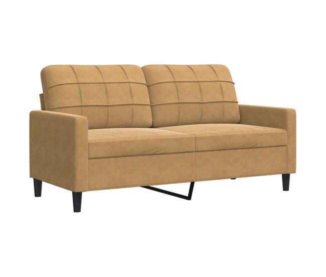 Vidaxl sofá de 2 plazas terciopelo marrón 140 cm
