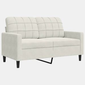 vidaXL Sofá de 2 lugares veludo 120 cm cor creme
