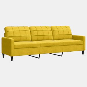 vidaXL Sofá de 3 lugares 210 cm veludo amarelo