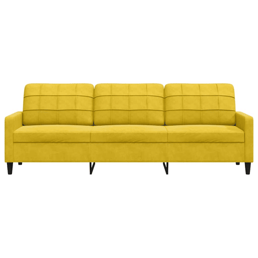 vidaXL Sofá de 3 lugares 210 cm veludo amarelo vidaXL Sofá de 3 lugares 210 cm veludo amarelo
